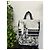 Borsa tote Christian Dior in cotone blu - vista 4