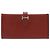 Cartera larga de cuero Béarn de Hermès Castaño Burdeos