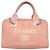 CHANEL Borsa a Mano in Tela e Pelle 2 in 1 Rosa Argento CC Auth BA2930 - vista 13
