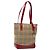 Borsa tote in tela Burberry Nova Check rossa beige oro Auth 126393