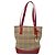 Borsa tote in tela Burberry Nova Check rossa beige oro Auth 126393 - vista 13