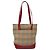 Borsa tote in tela Burberry Nova Check rossa beige oro Auth 126393 - vista 2