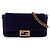 Borsa Satchel Baguette Fendi in velluto viola goffrata Zucca Large