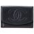 Chanel Schwarze CC Caviar Dreifachbörse
