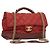 CHANEL Borsa a Spalla Matelassé Catena Pelle Caviar Rossa CC Auth 127257 Rosso