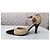 Décolleté bicolore Chanel in pelle beige e nera con cinturino Nero - vista 6
