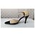Décolleté bicolore Chanel in pelle beige e nera con cinturino Nero - vista 8