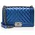 Chanel Metallic Patentleder Alte Medium Boy Bag Blau