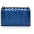 Chanel Metallic Patentleder Alte Medium Boy Bag Blau - Ansicht 3