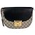 Padlock Borsa a spalla nera Gucci GG Supreme Web con lucchetto Marrone