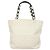 CHANEL Ketten-Tote Tasche aus Lammleder Weiß CC Auth 128237 - Ansicht 2