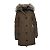Canada Goose, parka de nailon verde con capucha de piel
