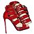 Sandali Philipp Plein Loves Rock and Roll in pelle rossa Rosso