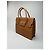 Vintage Courreges Leder-Wolltasche braun - Ansicht 2