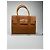 Vintage Courreges Leder-Wolltasche braun - Ansicht 5