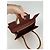 Vintage Courreges Leder-Wolltasche braun - Ansicht 6