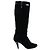 Timeless Botas largas de terciopelo Chanel Coco Mark en negro, talla 37,5 EU
