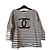 Camiseta Chanel con logo azul marino de algodón