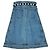 Vestido Chanel em denim azul sem alças com pérolas