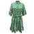 Abito mini camicia stampato Beata arricciato in cotone verde di Diane von Furstenberg