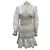 Zimmermann Mini-Kleid aus weißem Leinen mit Häkelbesatz Roh