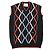 Autre Marque Plan C Rombo Intarsia Lana Cachemira Cuello en V Tejido Negro Blanco Azul Naranja