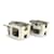 Hermès Hermes HERMES Earrings Cage de H Metal Enamel Silver Off-White Silvery Eggshell  - view 2