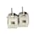 Hermès Hermes HERMES Earrings Cage de H Metal Enamel Silver Off-White Silvery Eggshell  - view 3