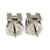 Hermès Hermes HERMES Earrings Cage de H Metal Enamel Silver Off-White Silvery Eggshell  - view 4
