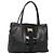 Bolso Tote Vera de cuero negro y dorado de Salvatore Ferragamo Auth bs26608
