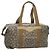 Borsa Boston SAINT LAURENT in tela PVC grigia Auth 121131 Marrone