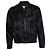 Saint Laurent, bomber de satén negro con estampado de palmera