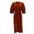 Muveil Brown Cord-Ripp-Puffärmelkleid Braun