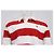 Polo a maniche lunghe Ami Striped Ami de Cœur in cotone rosso e bianco - vista 9