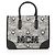 MCM Vintage Monogramm Jacquard Kleine Tasche Schwarz