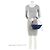 Borsa a spalla mini Burberry Check Shield Blu - vista 5