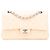 Chanel Marrone Medio Classico Caviar Doppia Patta Beige