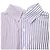 Autre Marque Camicia in cotone a righe asimmetriche Danke Schon Bianco Rosso Blu - vista 5