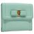 Portafoglio in pelle Salvatore Ferragamo blu turchese oro Auth 127952V