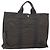 Hermès HERMES Handtasche Her Line MM aus grauem Canvas Auth bs26875 Braun
