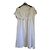 Mini vestido Gas branco de algodão com renda sangallo e paetês