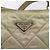 PRADA Borsa a mano trapuntata in nylon beige argento autentica ki5791 - vista 18