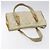 PRADA Borsa a mano trapuntata in nylon beige argento autentica ki5791 - vista 6