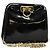 Borsa a spalla Gancini Chain di Salvatore Ferragamo in vernice nera e oro Auth 129160 Nero D'oro