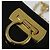 Borsa a spalla Gancini Chain di Salvatore Ferragamo in vernice nera e oro Auth 129160 Nero D'oro - vista 10