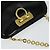 Borsa a spalla Gancini Chain di Salvatore Ferragamo in vernice nera e oro Auth 129160 Nero D'oro - vista 6