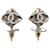 Orecchini Chanel CC 3D Dorati/Bianco D'oro