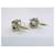 Orecchini Chanel CC 3D Dorati/Bianco D'oro - vista 4