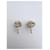 Orecchini Chanel CC 3D Dorati/Bianco D'oro - vista 7