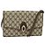 Bolso de Hombro GUCCI GG Supreme Web Sherry Line PVC Beige Oro Auth BA3358 Dorado